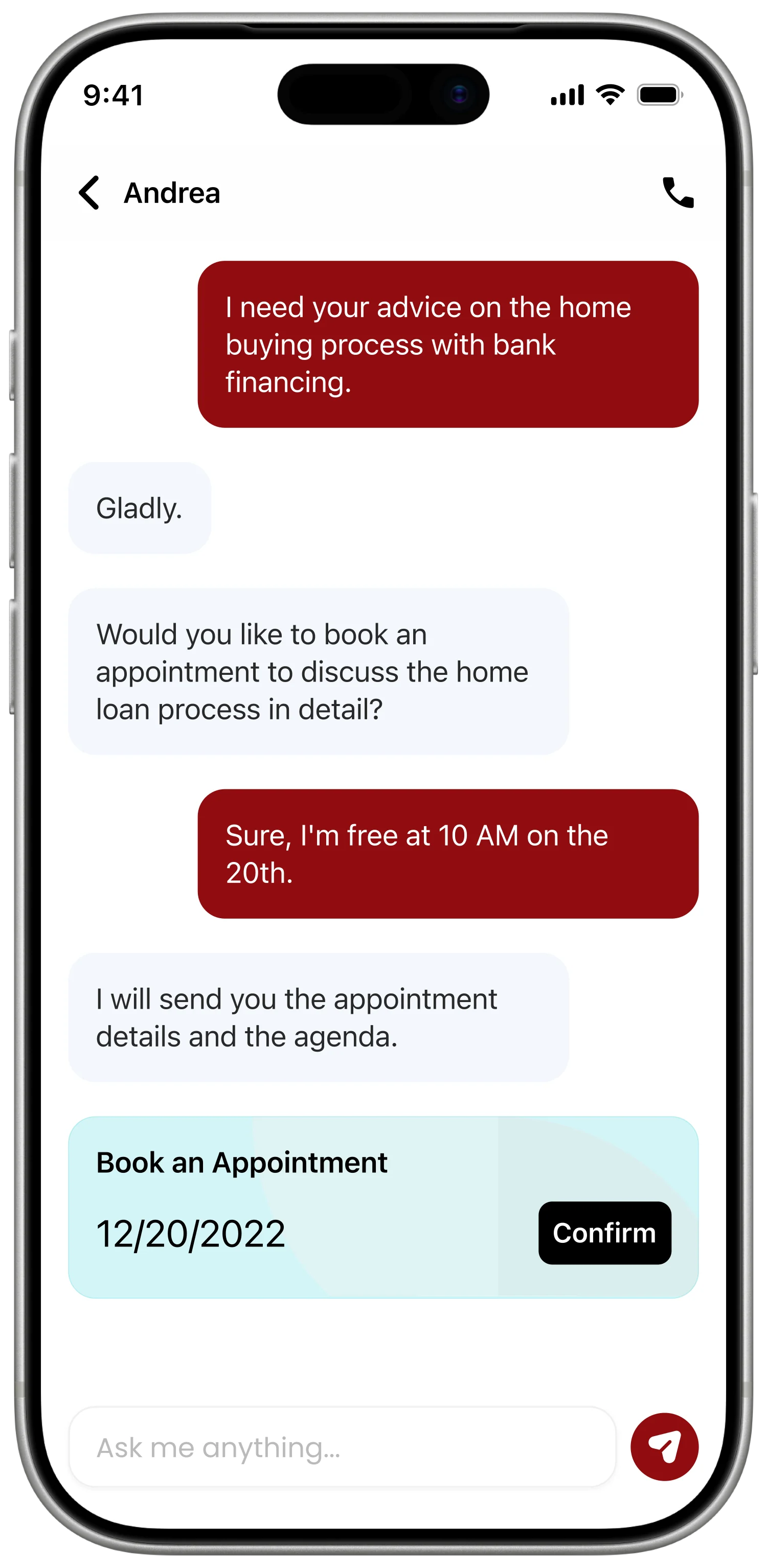 In-app chat thread with the assigned customer-service representative — typing indicator and quick-reply suggestions wired to the actions the buyer was already trying to take.