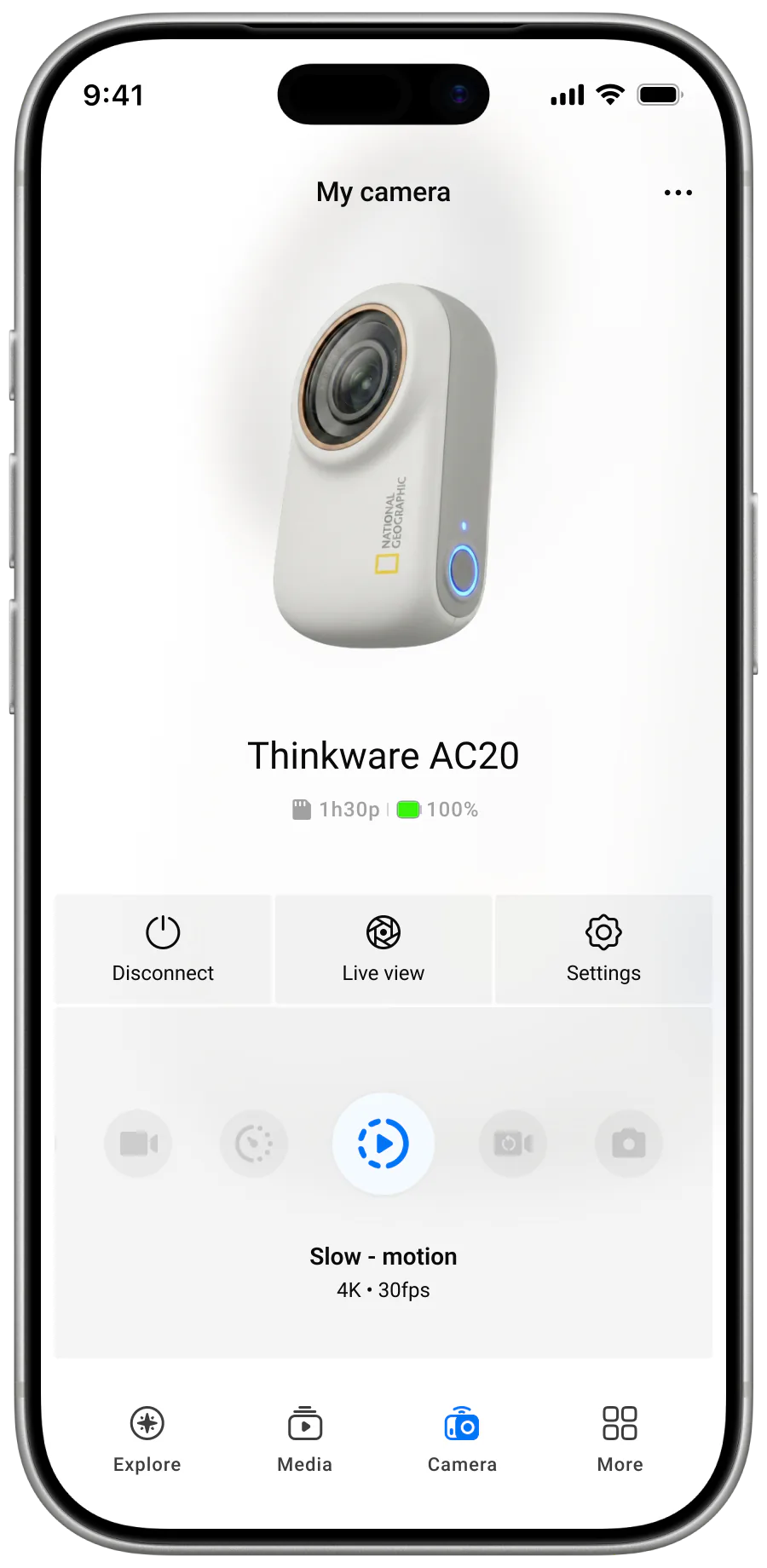 XIAN action camera companion app — mockup screen 5 of 13.
