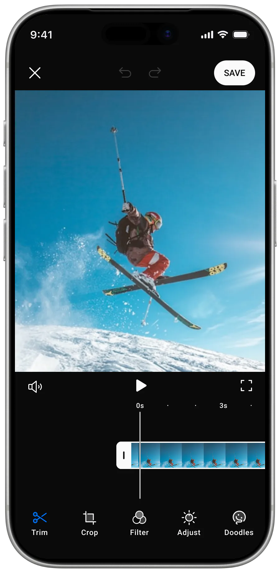 XIAN action camera companion app — mockup screen 9 of 13.
